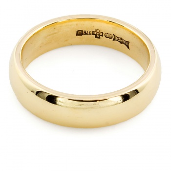 9ct Gold 5.3g 5mm Court Wedding Ring Size M